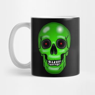 Skull, hot puke green, no background Mug
